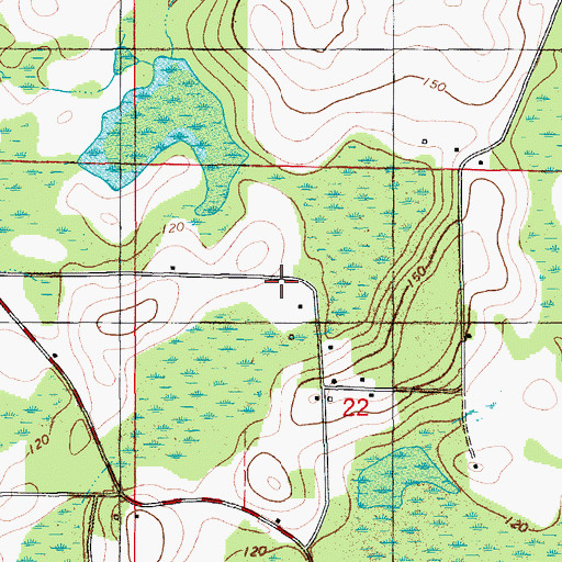 Topographic Map of Tharpe Airport, FL