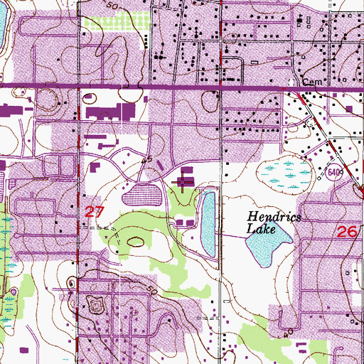 Topographic Map of Hospital Brandon Helistop, FL