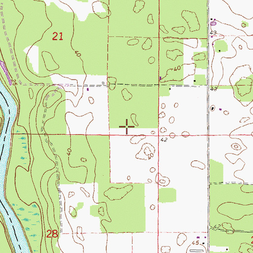 Topographic Map of Suwannee Point Ranch Airport (historical), FL
