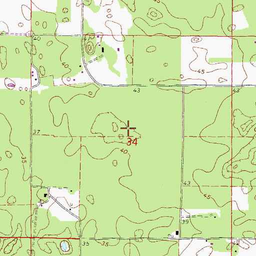 Topographic Map of Hall Farm Airport (historical), FL