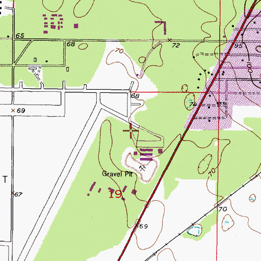 Topographic Map of Brooksville-Tampa Bay Regional Airport, FL