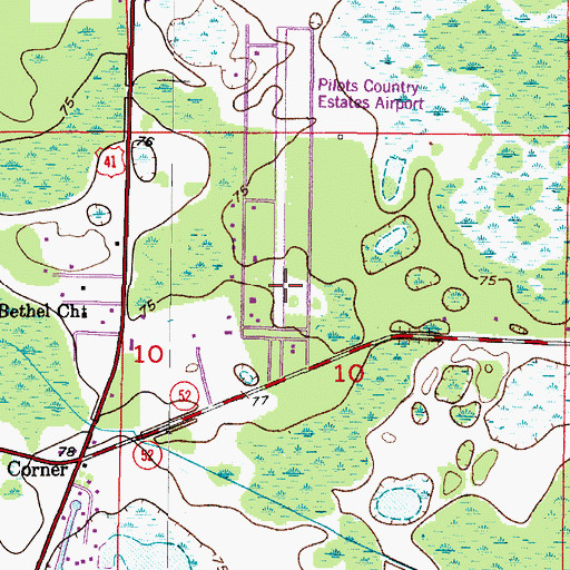 Topographic Map of Pilot Country Airport, FL