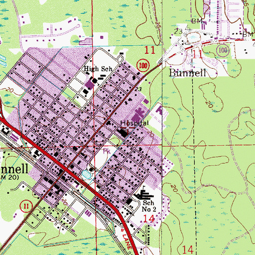 Topographic Map of Memorial Hospital-Flagler Helistop, FL
