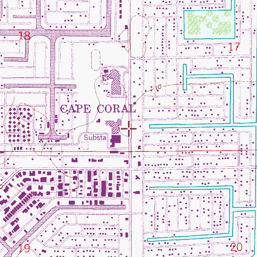 Topographic Map of Cape Coral Hospital Heliport, FL