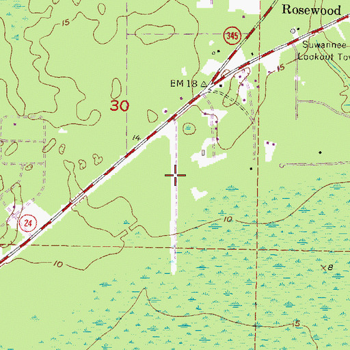 Topographic Map of Cedars Airfield, FL