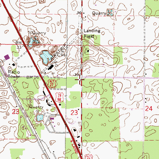 Topographic Map of White Farms Airport, FL