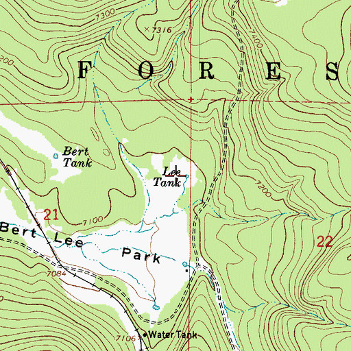 Topographic Map of Lee Tank, AZ