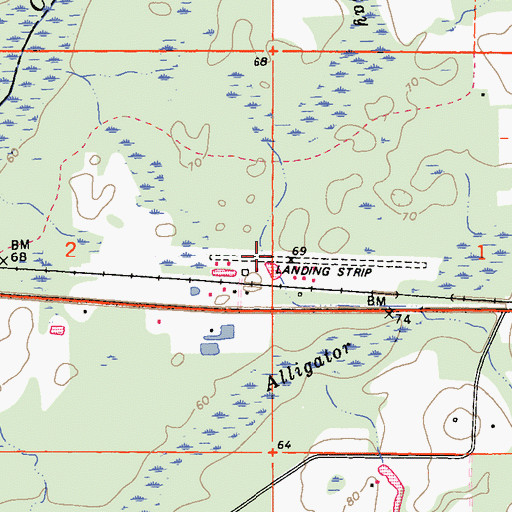 Topographic Map of Vosika's Airport (historical), FL