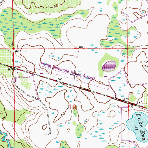 Topographic Map of Flying Seminole Ranch Airport (historical), FL