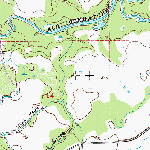 Topographic Map of Big Oaks Ranch Airport, FL