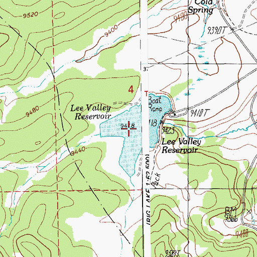 Topographic Map of Lee Valley Reservoir, AZ