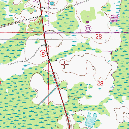 Topographic Map of Paradise Ultralight Airpark, FL