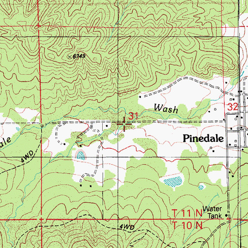 Topographic Map of Left Hand Canyon, AZ