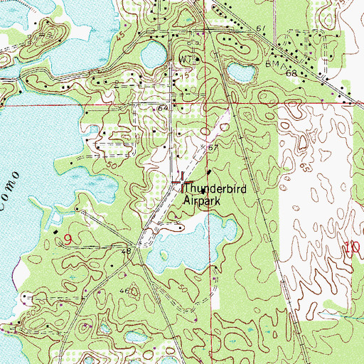 Topographic Map of Thunderbird Air Park, FL
