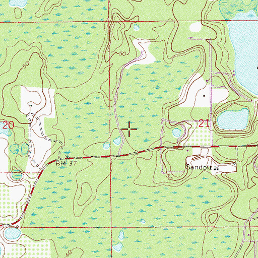 Topographic Map of Jim Finlay Farm Airport, FL