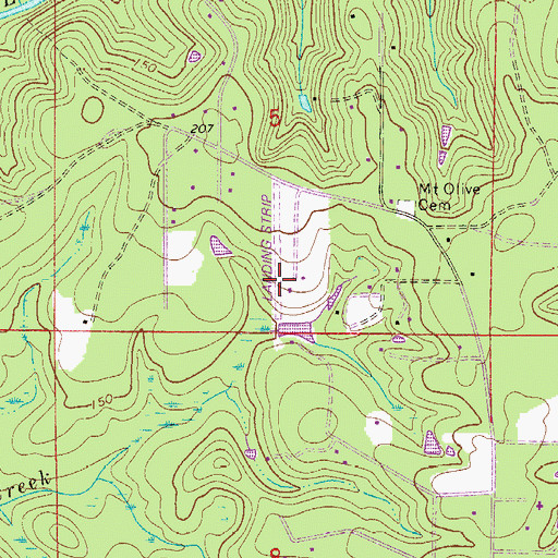 Topographic Map of Triple B Airpark, FL