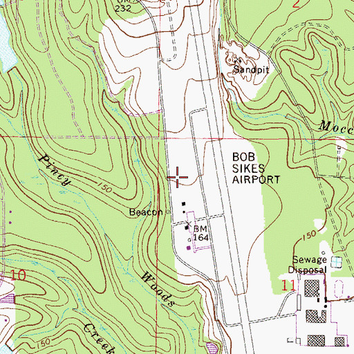 Topographic Map of Bob Sikes Airport, FL