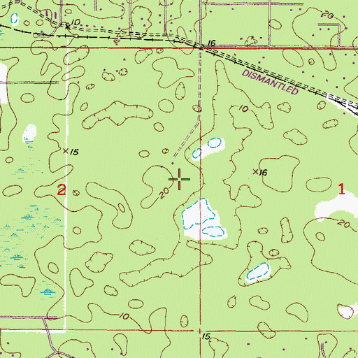 Topographic Map of Post Oak Ranch Airport, FL