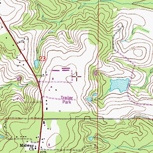 Topographic Map of Turner Farms Airport, FL