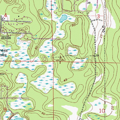 Topographic Map of Pine Lakes Farm Airport (historical), FL