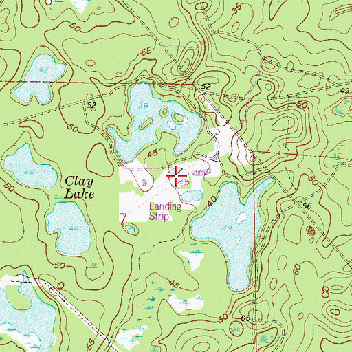 Topographic Map of Deep Woods Ranch Airport, FL