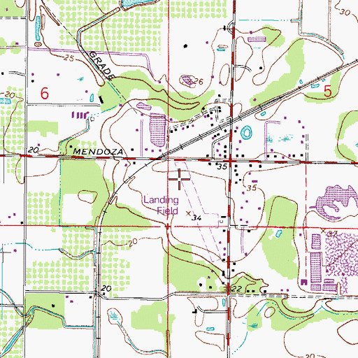 Topographic Map of Thomson Airfield, FL