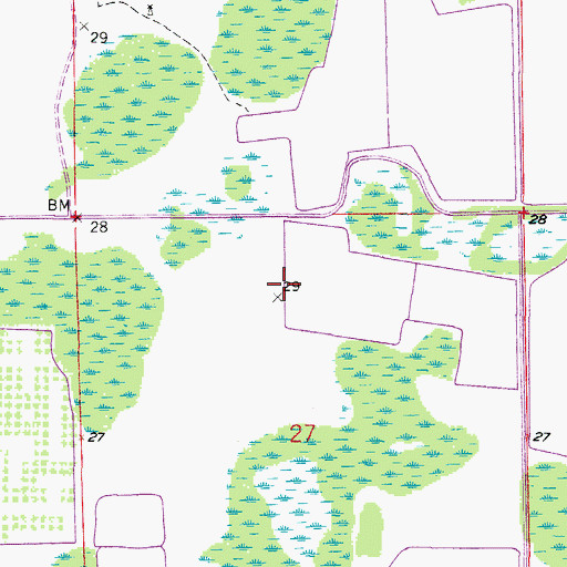 Topographic Map of Corkscrew Trace Airpark, FL