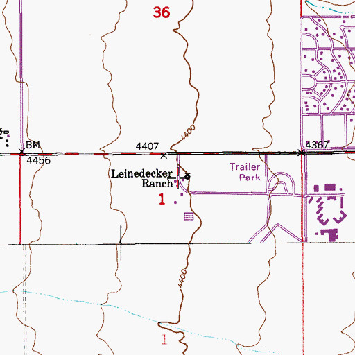 Topographic Map of Leinedecker Ranch, AZ