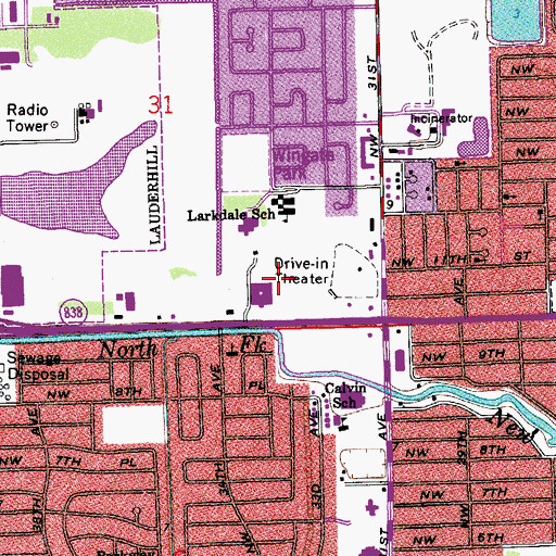 Topographic Map of Thunderbird Heliport, FL