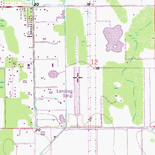 Topographic Map of Strayhorn Ranch Airport, FL