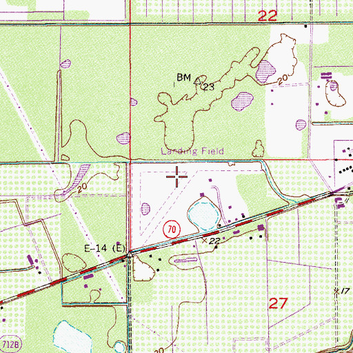 Topographic Map of Williams Hawgwild Airport (historical), FL