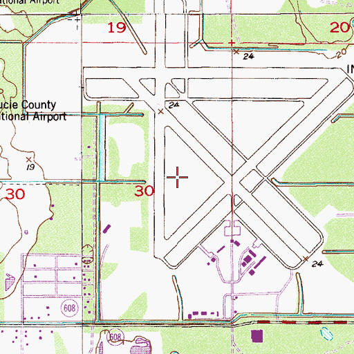 Topographic Map of Treasure Coast International Airport, FL