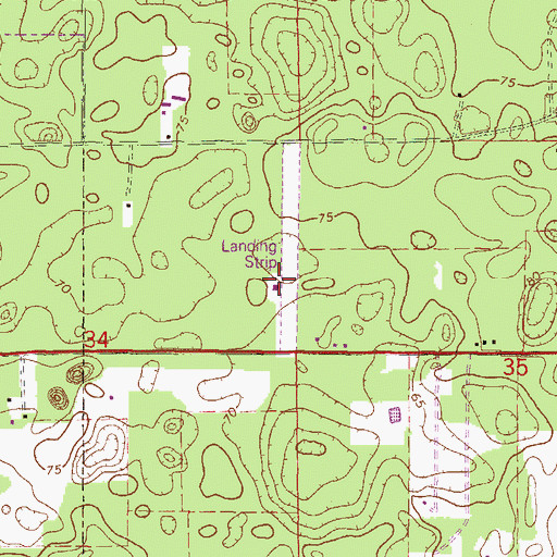 Topographic Map of Bradley Airport, FL