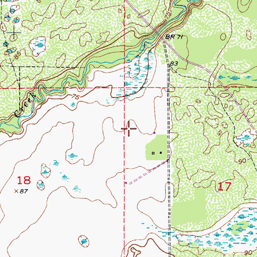 Topographic Map of Rucks Dairy Airport (historical), FL