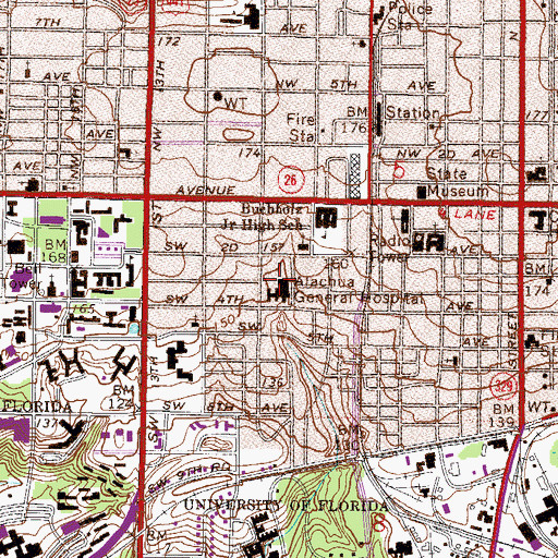 Topographic Map of Alachua General Hospital Heliport, FL