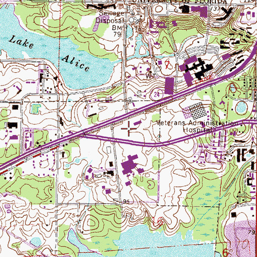 Topographic Map of Shands Cair Heliport, FL