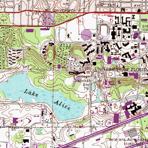 Topographic Map of University of Florida Heliport, FL