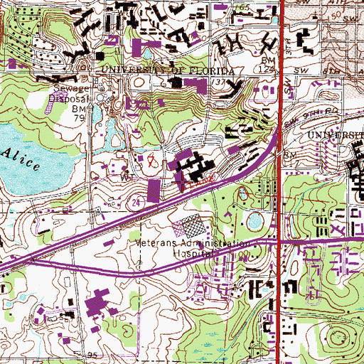 Topographic Map of Shands Helistop, FL
