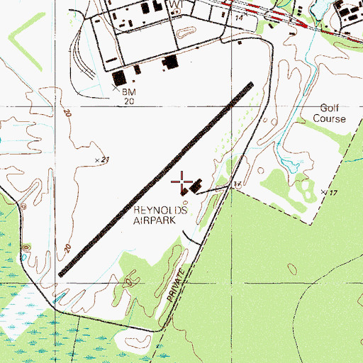 Topographic Map of Reynolds Airpark, FL