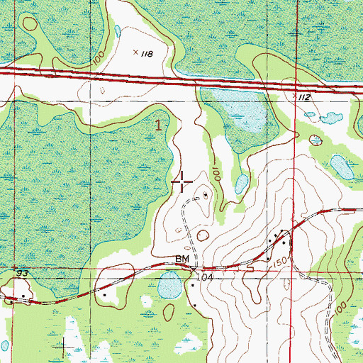 Topographic Map of Pratt Airport, FL