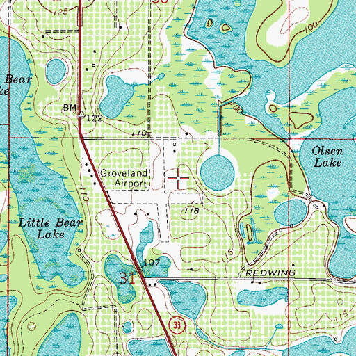Topographic Map of Sheets Airport, FL
