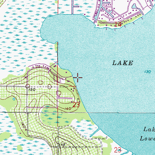 Topographic Map of Oak Harbor Seaplane Base, FL