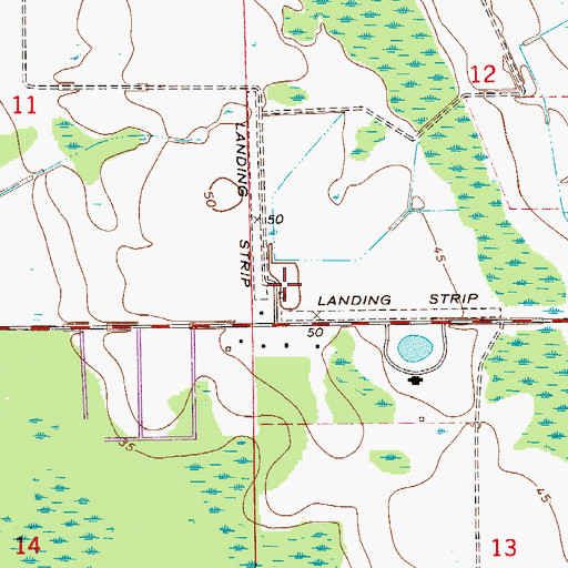 Topographic Map of Hutson Airfield, FL