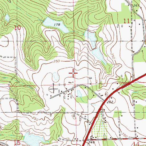 Topographic Map of Peavy Farms Airport, FL