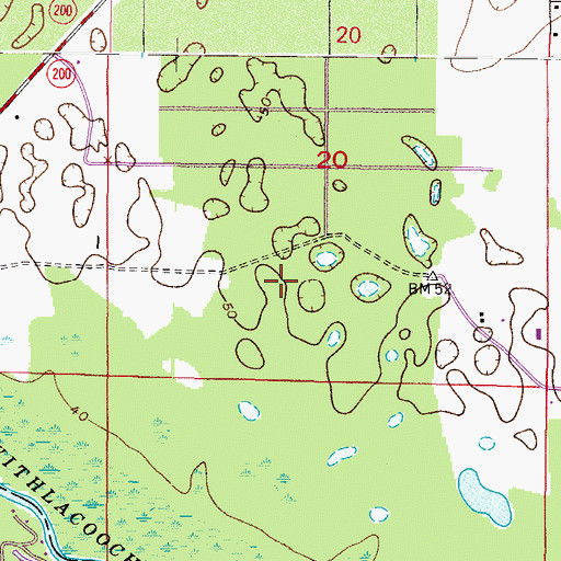 Topographic Map of Drake Ranch Airport, FL