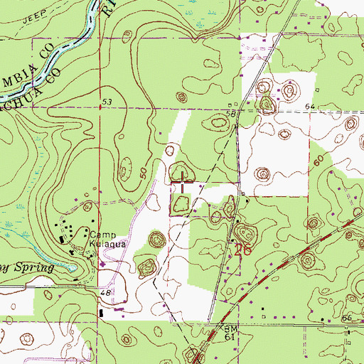 Topographic Map of Camp Kulaqua Airport (historical), FL