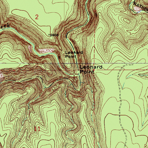Topographic Map of Leonard Canyon, AZ