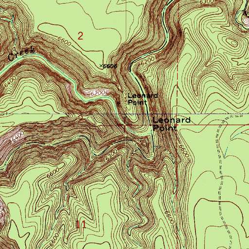 Topographic Map of Leonard Point, AZ