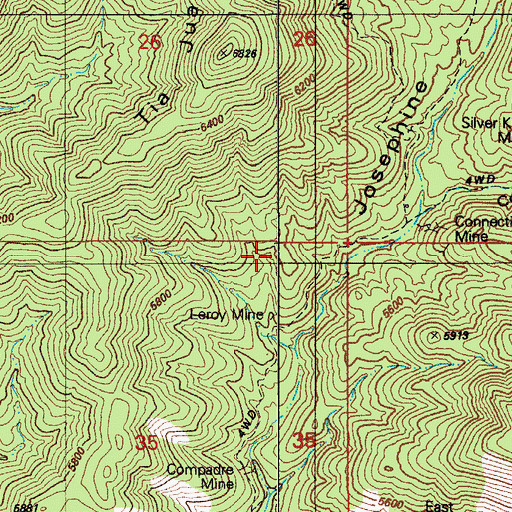 Topographic Map of Leroy Mine, AZ