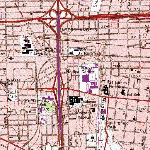 Topographic Map of University Hospital Heliport, FL
